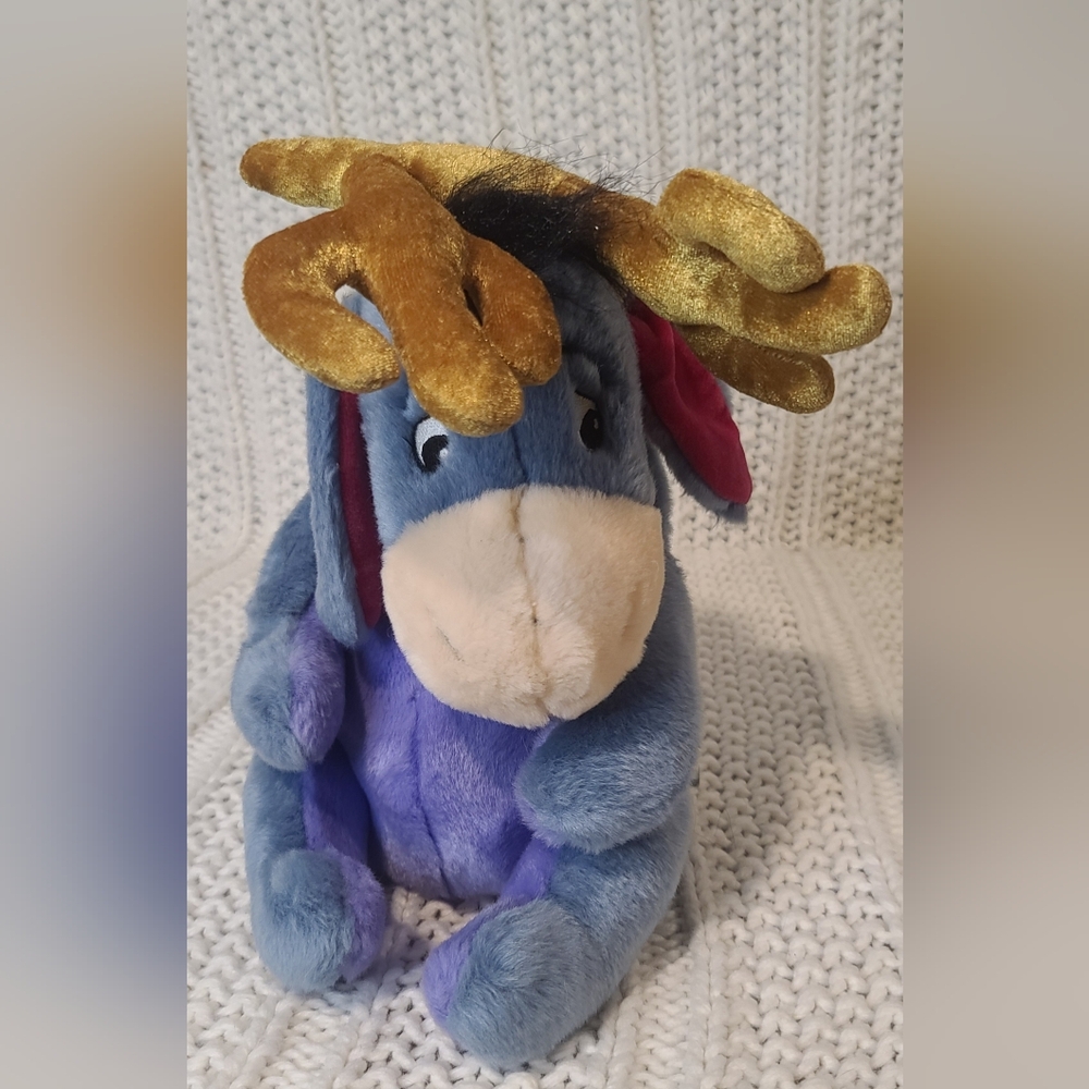 Christmas Reindeer Eeyore stuffed animal from Disney's Winnie the Pooh